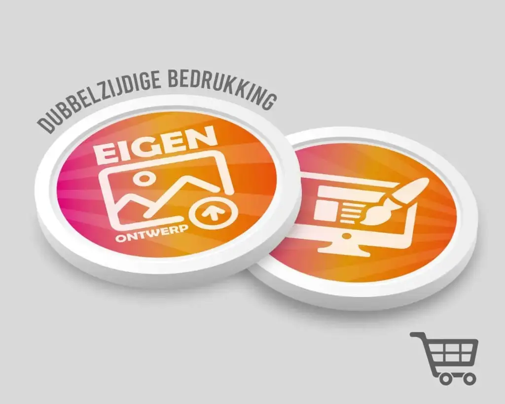 1 Euro Winkelwagenmunt 23mm | Eigen Ontwerp | Dubbelzijdig Bedrukt