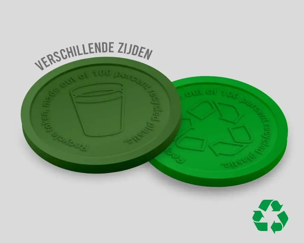 Eco Recycle Munten 29mm | Cup | Verschillende Zijden 