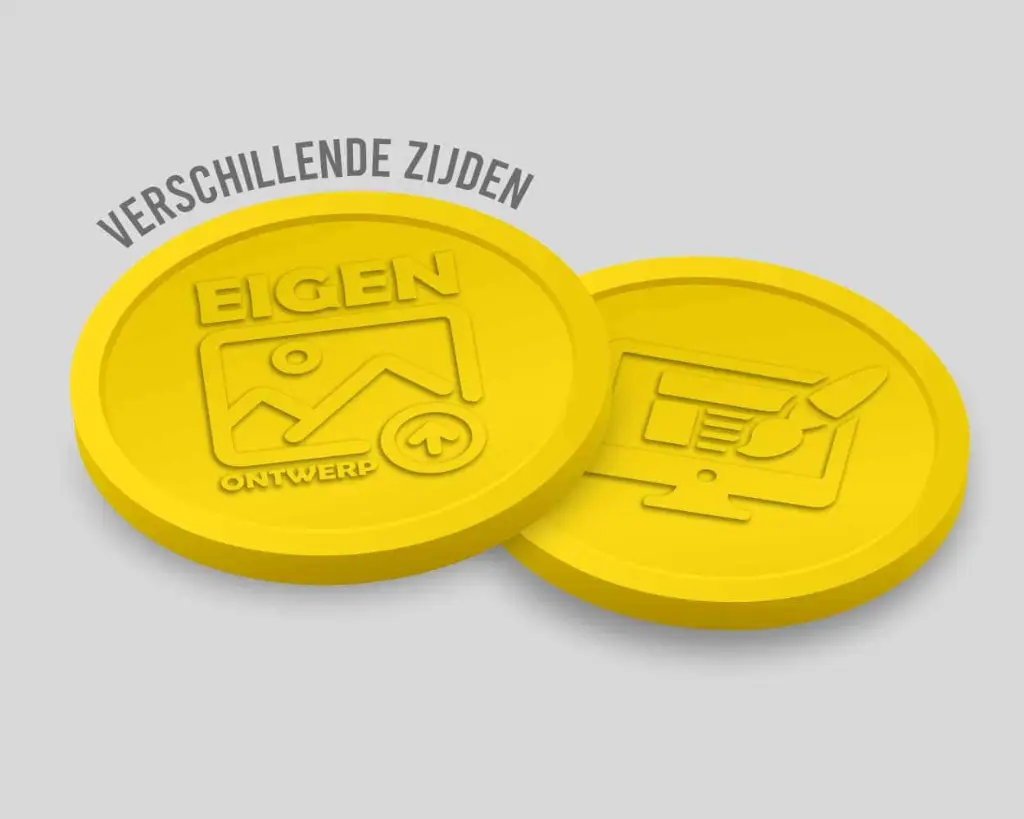 Relief Consumptiemunten Verschillende zijde 29mm | Eigen Upload