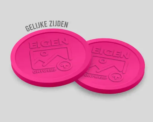 Relief Consumptiemunten Gelijke zijde 29mm | Eigen Upload